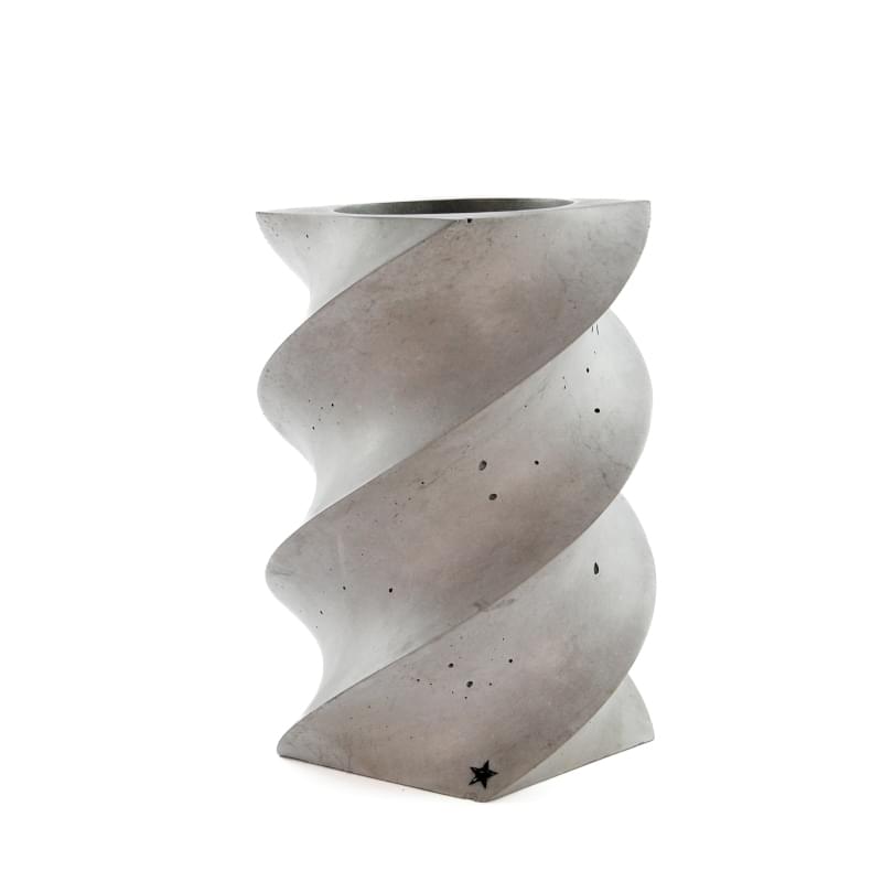 Twisted Square Concrete Flower Vase